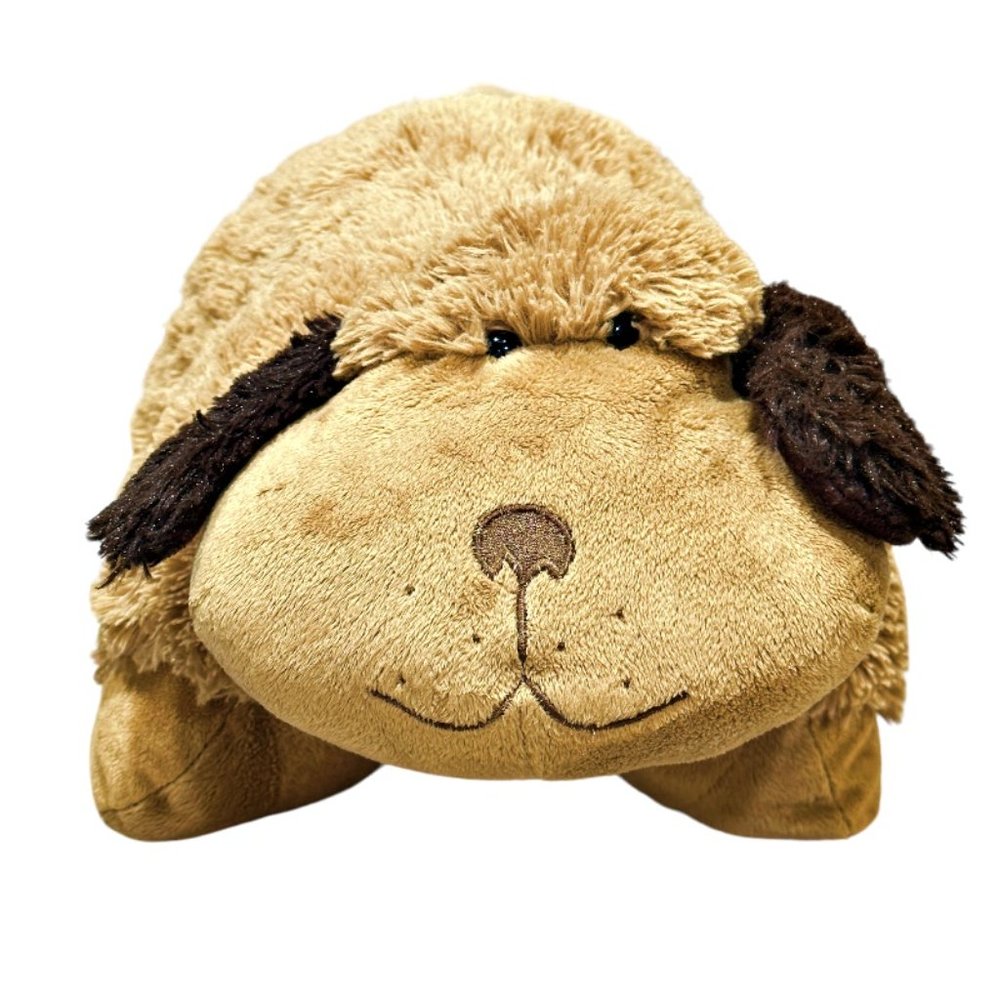 2010 PILLOW PETS Pet Tan Brown Puppy DOG Plush Stuffed Animal Soft Toy 19 Inch
